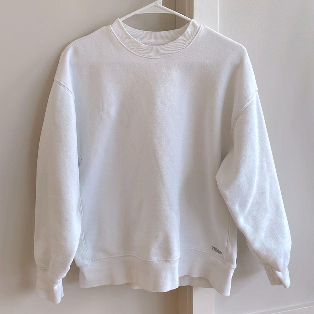 Aritzia TNA Sweatfleece Cozy Boyfriend Fit Crew Sweatshirt, size S